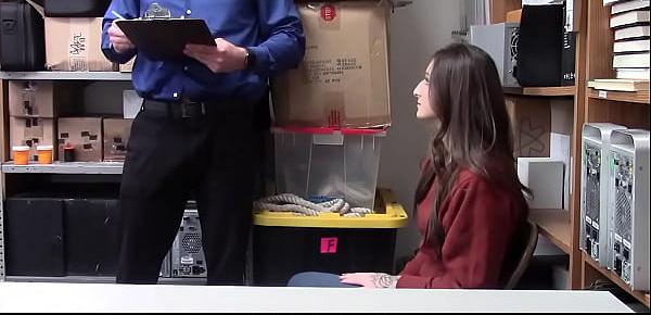  Strict Security Officer Gives One Way out To Thieving Teen - Kenzi Ryans